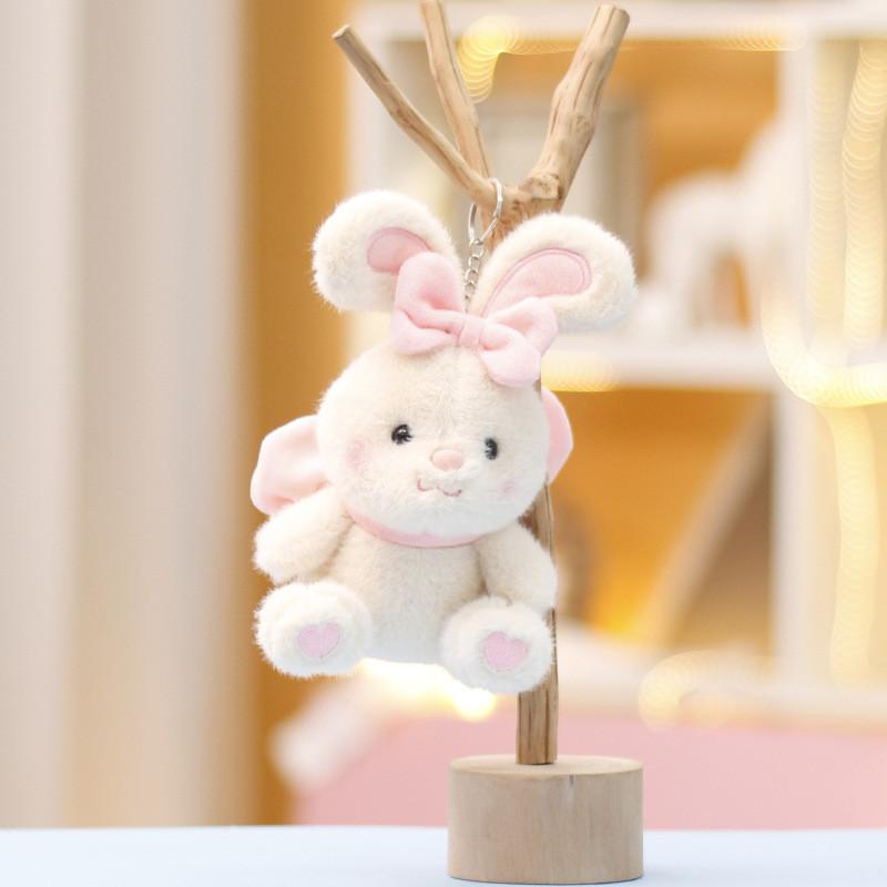 Panda Keychain Rabbit Cute Cartoon Girl Backpack Decorative Pendant Doll Plush