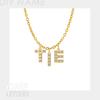 EMANCO Customized Name Necklace Personalized Zircon Letter Stainless Steel Choker Necklace Pendant Nameplate Gift Dropshipping