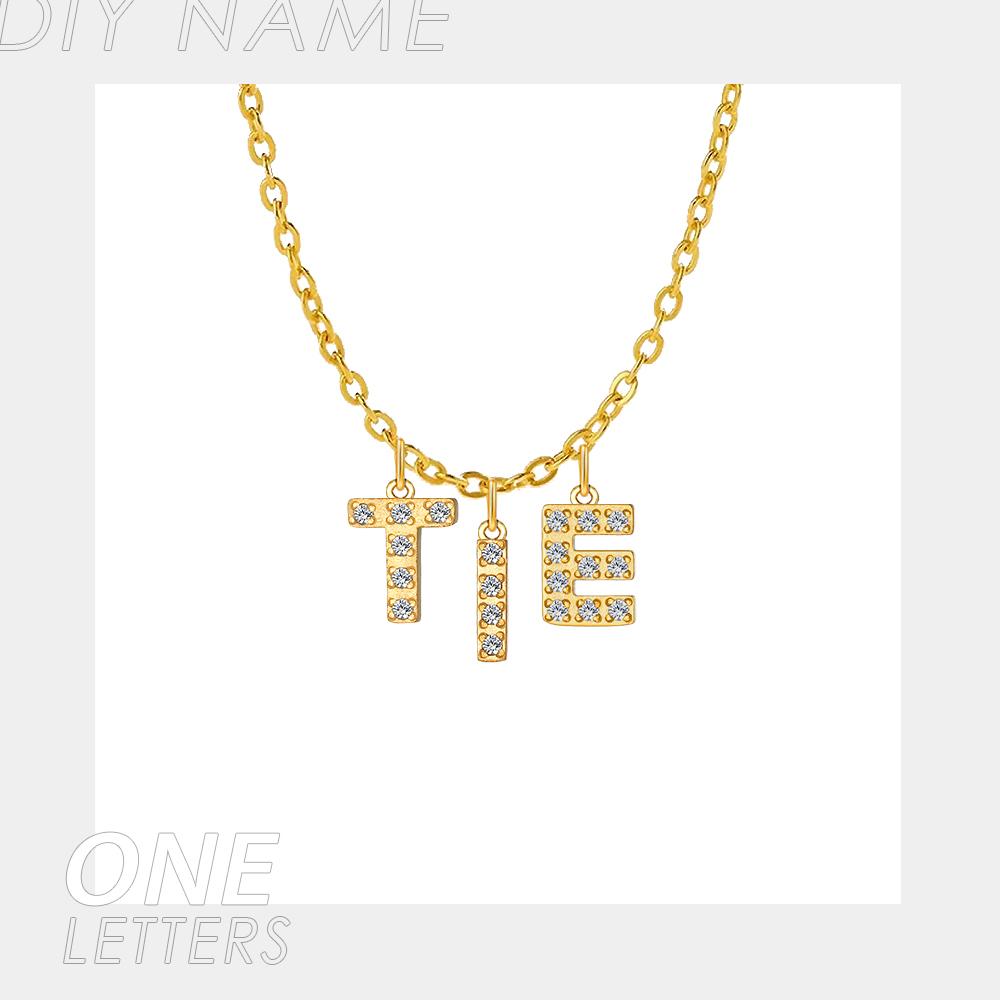 EMANCO Customized Name Necklace Personalized Zircon Letter Stainless Steel Choker Necklace Pendant Nameplate Gift Dropshipping