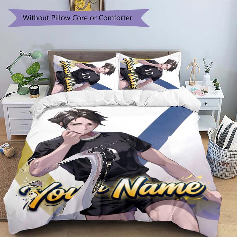 3pcs Rintaro Suna Cover Set - Personalized Name, HD Printed Bedding with 1 Cover and 2 Pillowcases - Perfect for Home Decor, Easy Care