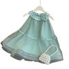 Korean Style Sleeveless Mesh Dress for Girls - Summer Puffy Princess Skirt (EXB105)