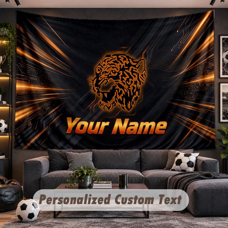 Wall Hanging Tapestry Custom NameHull FC Pattern Personalized Printed Fabric Wall Decor