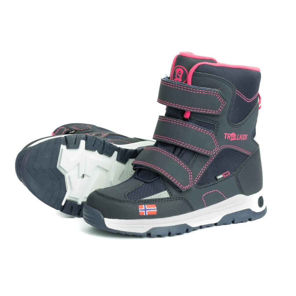 High Winter Boots for Children Trollkids Kids Lofoten Winter Boots Waterproof Grey (159-114)