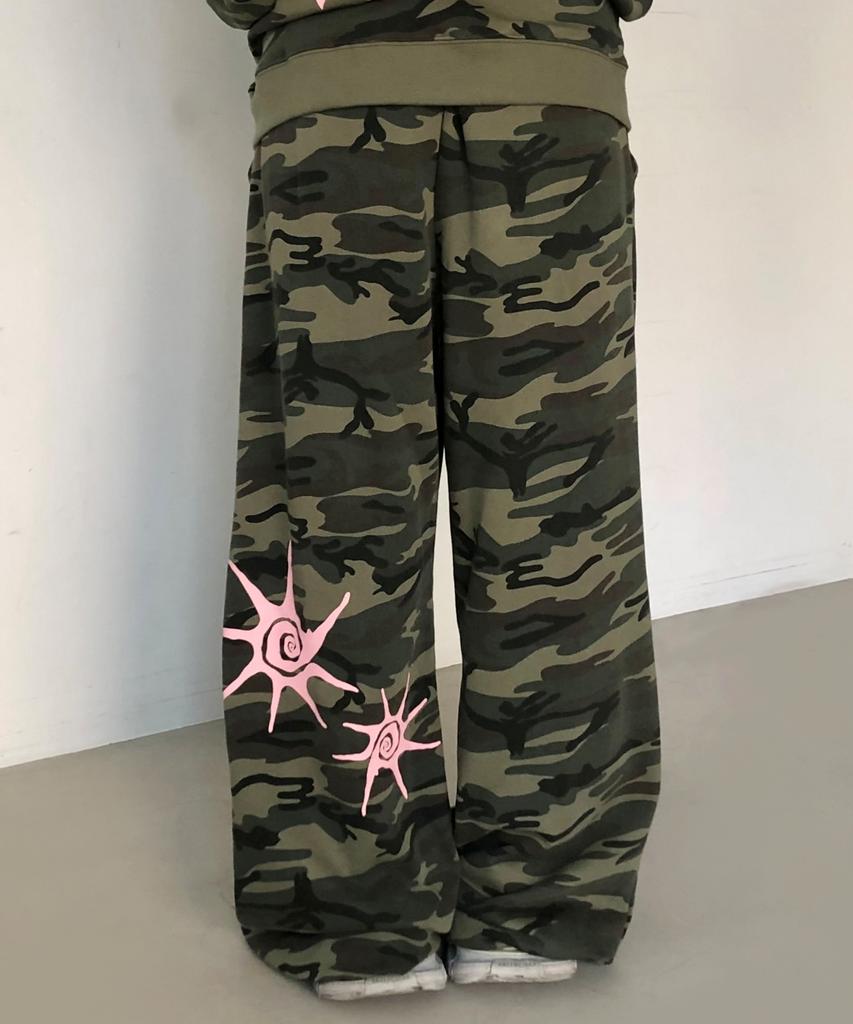 Koiliseu Grime Setup Camo Wide Elastic Pants Unisex