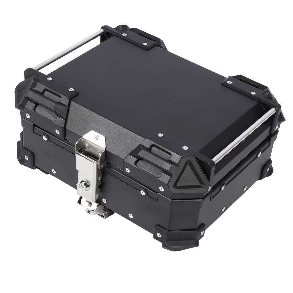 25L Motorcycle Top Box Aluminum Alloy Quick Release Water Resistant with Safety Lock Universal Rear Top Case for Helmet