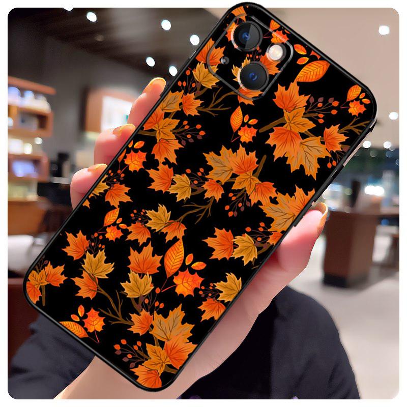 Autumn Leaves Fall Pumpkin Halloween Case For iPhone 13 14 11 12 15 Pro Max X XR XS Max 7 8 Plus SE 2020 2022 14 Plus Back Cover