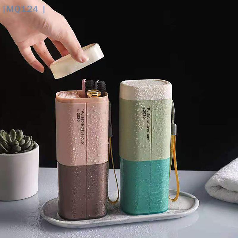 Porta spazzolino da denti da viaggio, porta dentifricio, scatola portaoggetti portatile, organizer per accessori da bagno da viaggio all'aperto