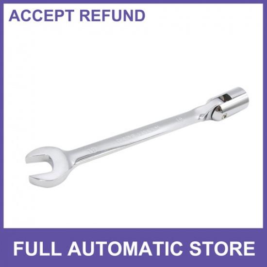 19mm Swivel Head Combination Socket Spanner Wrench Car Repairing Tool Silver