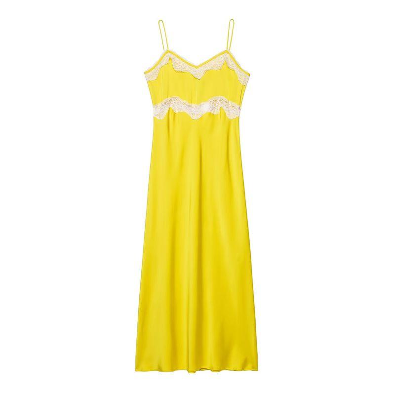 Kaslead New Women clothes Western Style Lace Sling Midi Dress 8290306 305