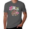 Happy Sloth With Orchids Tshirt Cool Dry Perforunisexce Tshirt