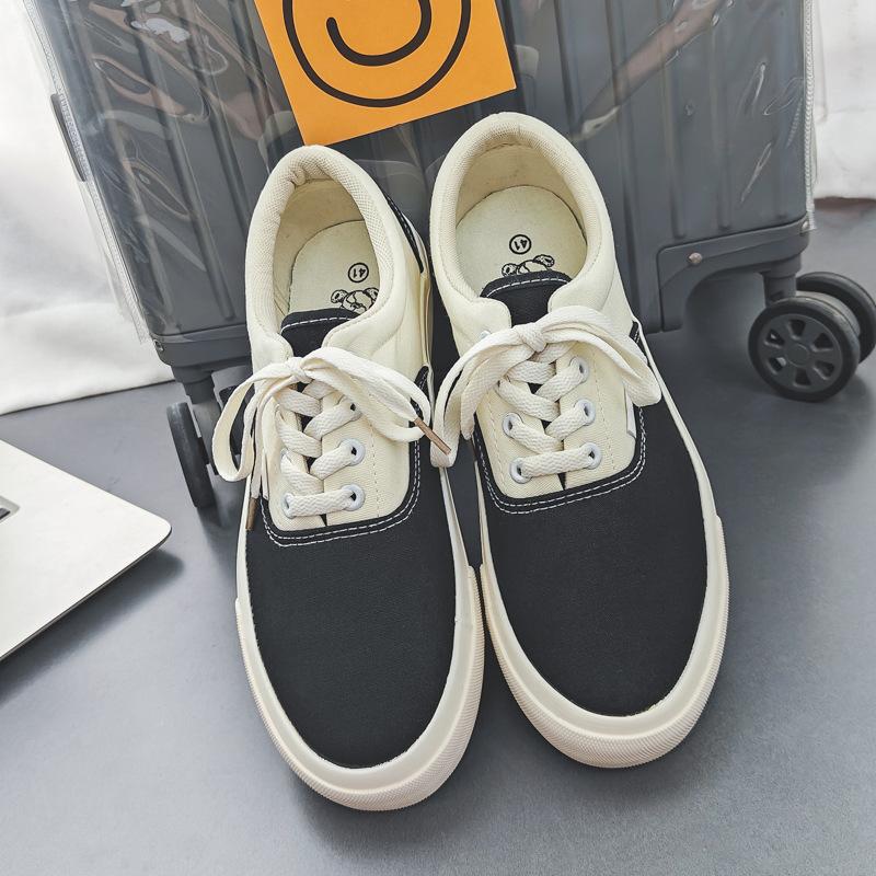 

Осень 2025 новая цветовая гамма парусиновые туфли мужские цветок кешью тренд низкие кеды ретро мандаринка утка парные туфли 35