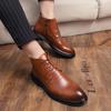 Bequeme Herrenschuhe aus Leder, Chelsea-Boots, Luxus s, lässige Business-Schuhe, High-Top Herrenstiefel mit spitzer Zehenpartie