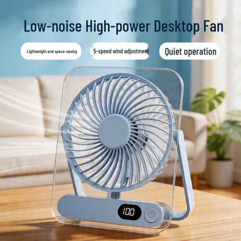 Ultra-Thin USB Rechargeable Desktop Fan with Strong Wind
