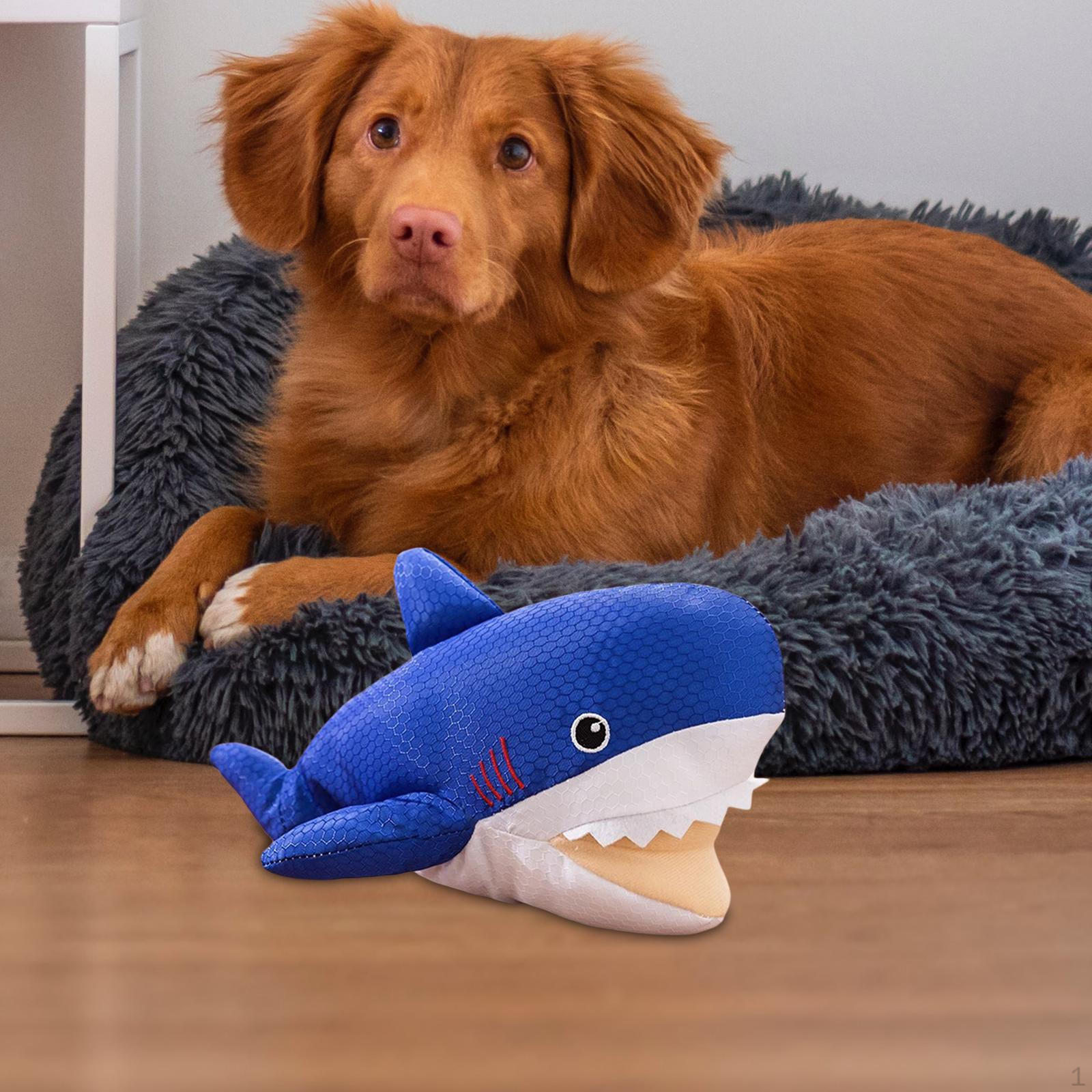 Dog Chew Toy Squeak Bite Resistant Plush Stuffed Animal for Small Medium Shark