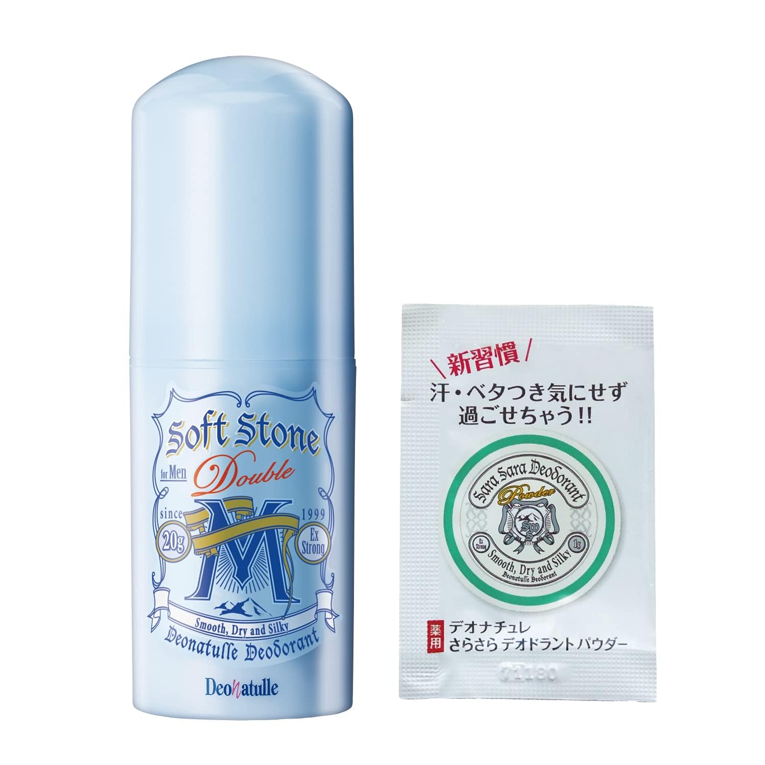 Deonatulle Soft Stone W Underarm Antiperspirant 1 stick with powder direct [Quasi-drug] Men s Stick, Mint, (20g), sachet. (For men, application)
