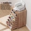 Office Filing Cabinet on Casters, 7 Drawers, for A4/Letter Documents
