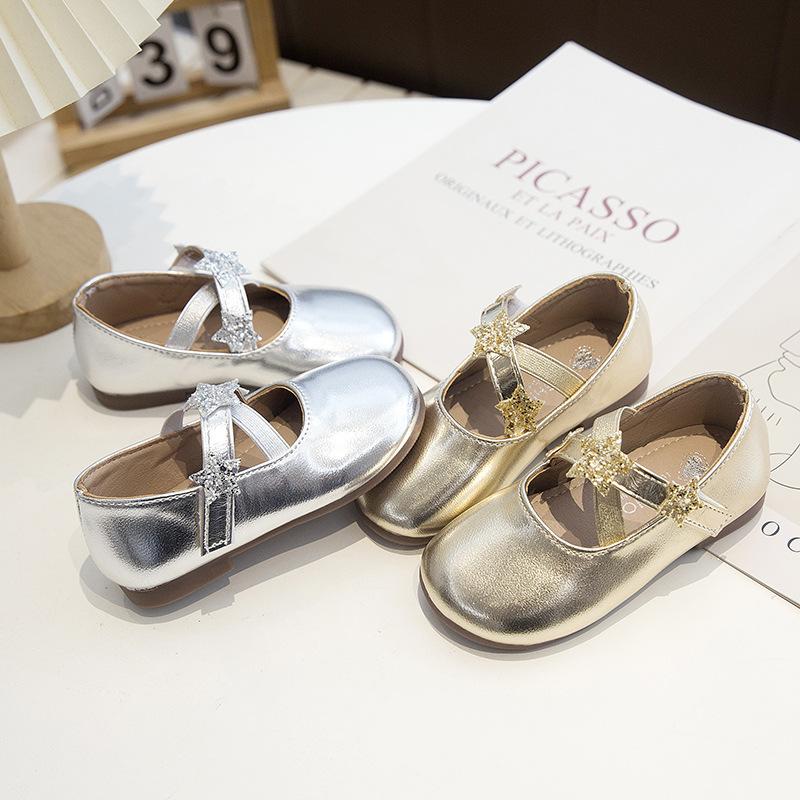 Fashion Girl Leather Shoes Spring New Child Shoe Simple Kids Casual Shoes Soft Soled Girls Shoe Anti Slip Kids Performance Shoe