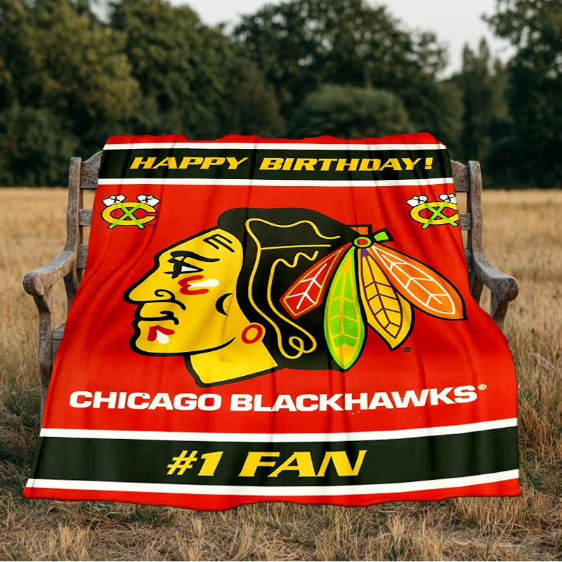 Chicago Hockey Decke Flanell Überwurf für Sofa, Innenbereich, Camping, Wohnzimmer, Büro, Stuhl und Bett Weiches Geburtstagsgeschenk