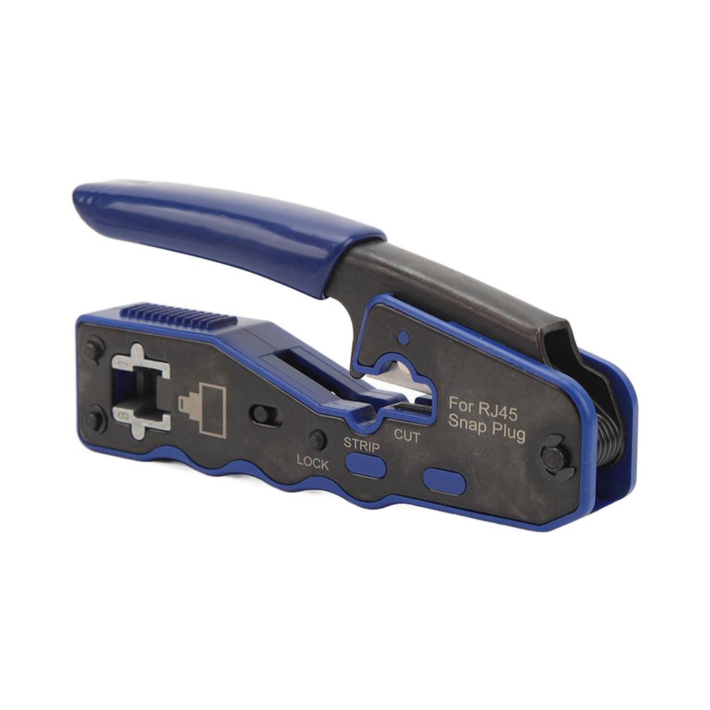RJ45 Crimp Tool Pass Through Crimper with RJ45 Cat6 Crystal Head and Protective Cover Cable Tester