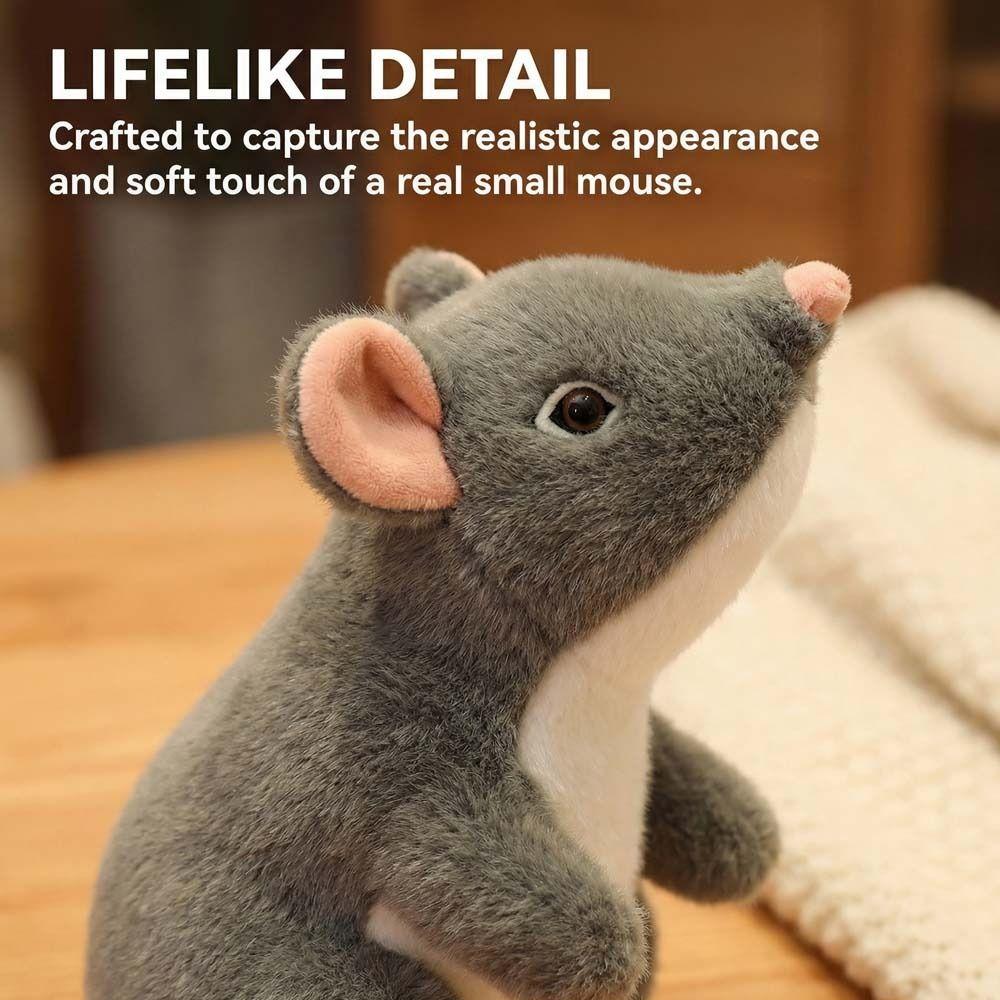 27CM Simulated Mouse Plush Doll Kawaii Cartoon Mouse Plush Toys Stuffed Rat Plush Doll  Mascot Gift