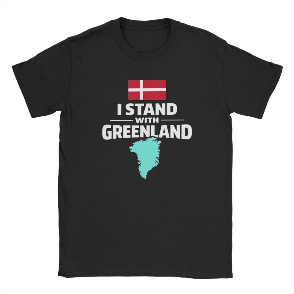 Lässige Grönland Flagge T-Shirts Herren O-Ausschnitt 100% Baumwolle T-Shirt Kurzarm T-Shirts Geburtstagsgeschenk Oberteile