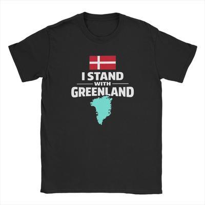 Casual Greenland Flag  TShirts Men O Neck 100 Cotton T Shirt  Short Sleeve Tees Birthday Gift Tops