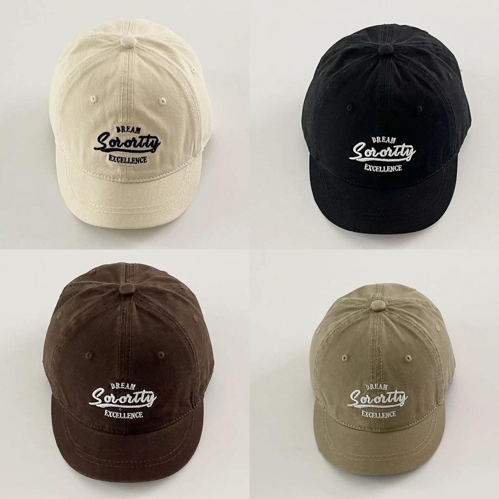 Cotton Embroidered Short Brim Baseball Cap For Casual Streetwear Style