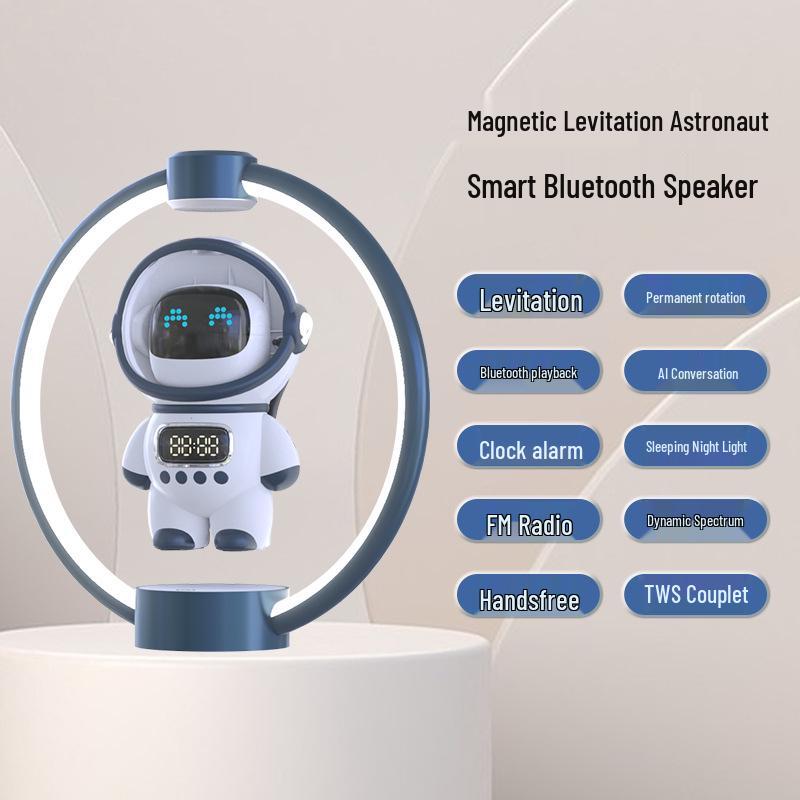 

Magnetic Levitation Astronaut Bluetooth Speaker with TWS, Smart Voice, and Alarm Clock. рожевий