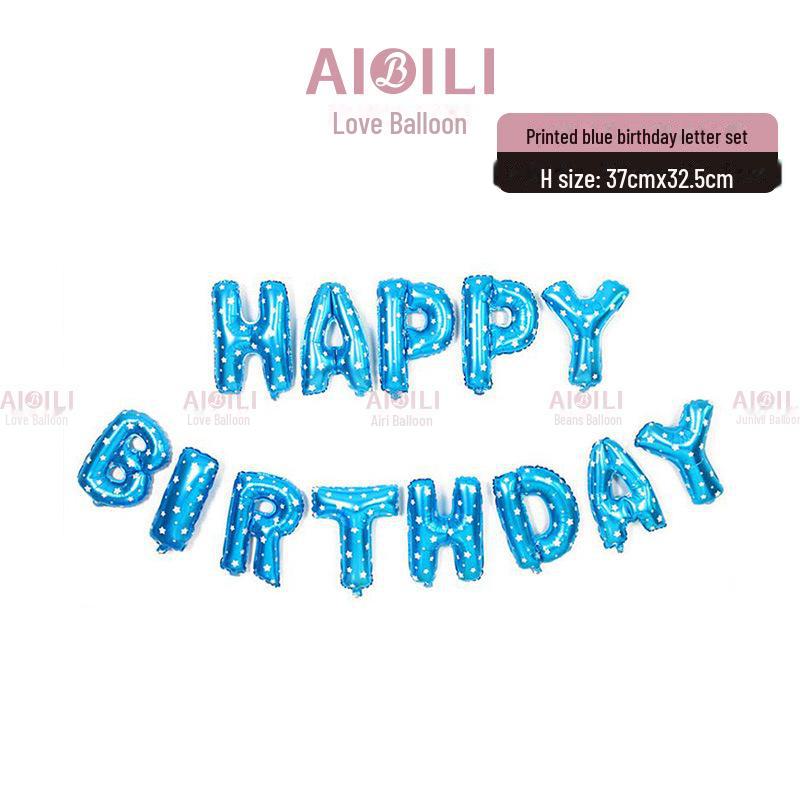 Beautiful Birthday Balloon Set: Happy Birthday Letter Aluminum Foil Decorations