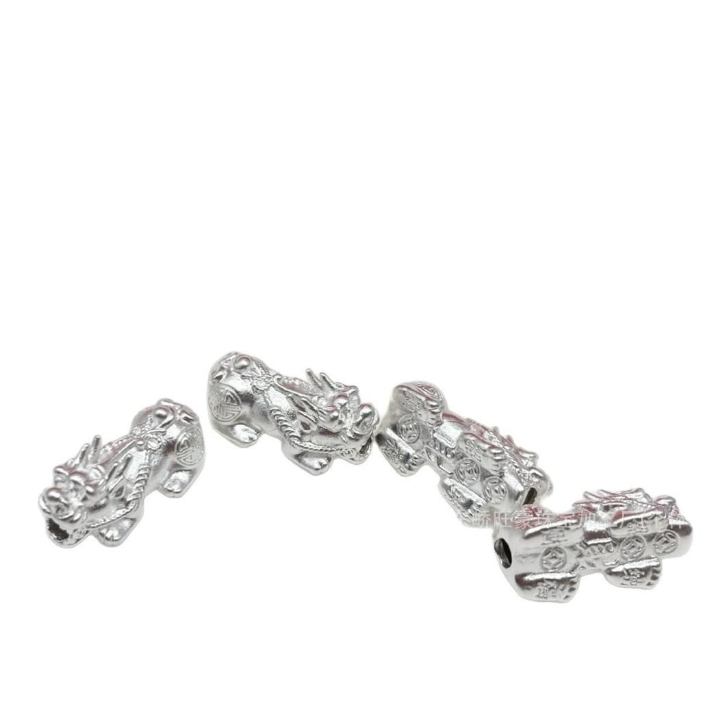 999 Sterling Silver Pixiu Wealth-Attracting Beaded Bracelet