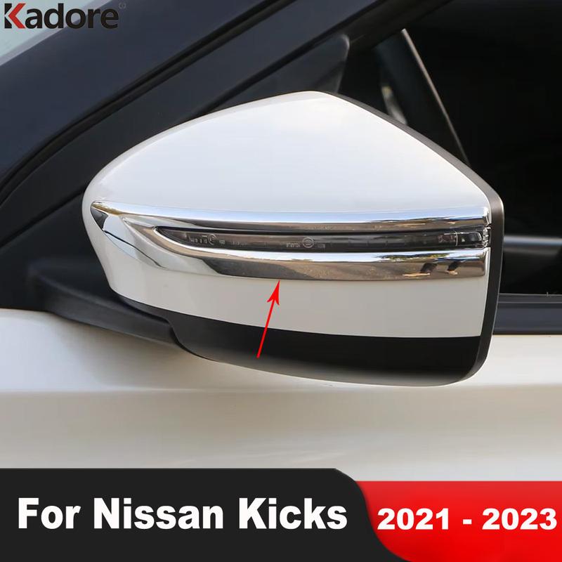 For Nissan Kicks    Chrome Car Rearview Mirror Cover Trim Side Mirror Molding Garnish Strip Accessories