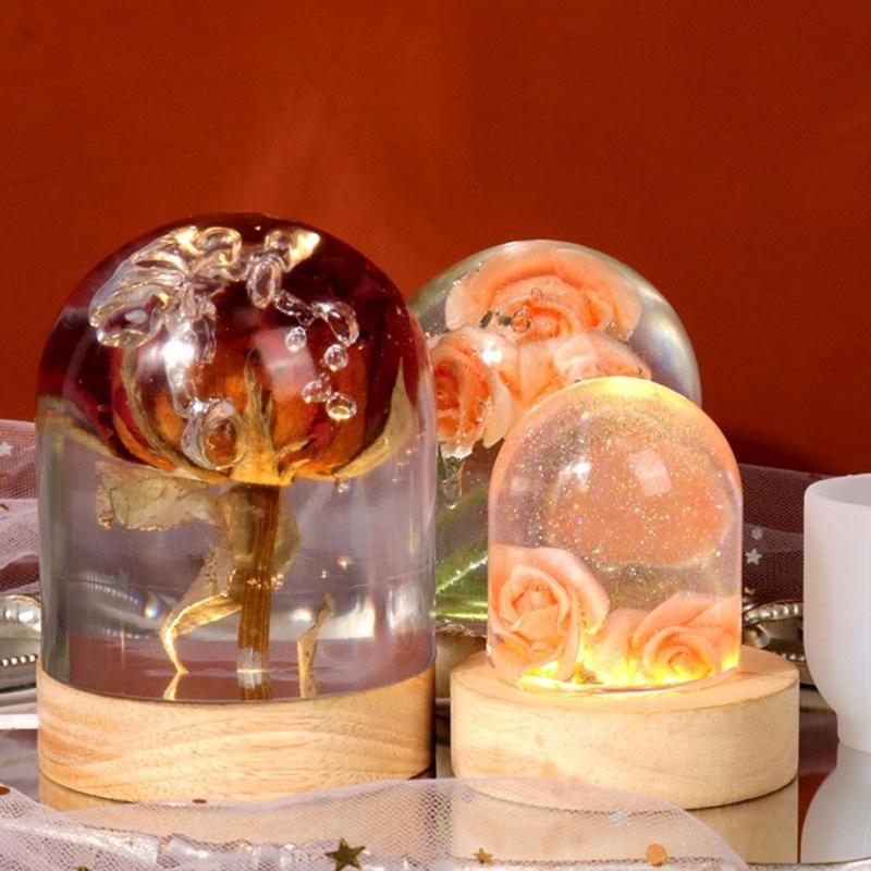 Semi-cylindrical Silicone Mold Epoxy Casting Mold 3d Seamless Mold for Flower Preservation Craft Art Making Home Decor