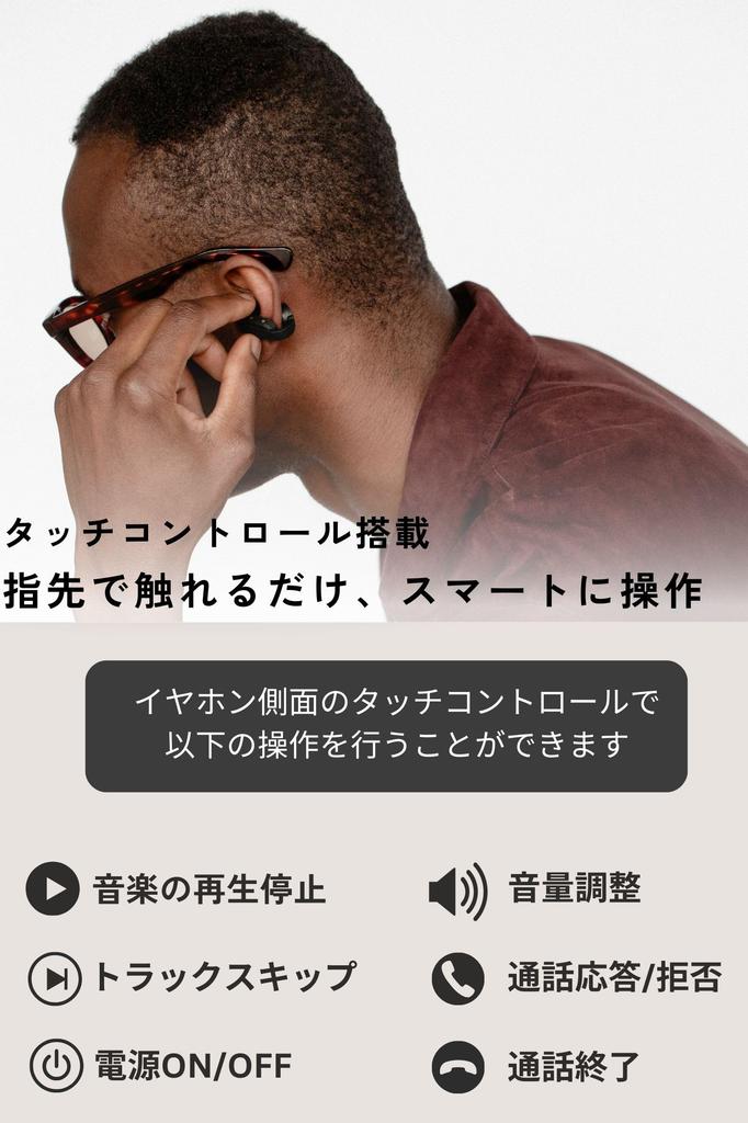 SUDIO B3 Earphones with Ear Cuffs Compatible with iOS and Android (White) Clip-on (Bluetooth 5.4 / / Waterproof)