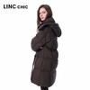 Jinyujie 2025 Winter Women's Hooded Mid-Length Down Jacket
