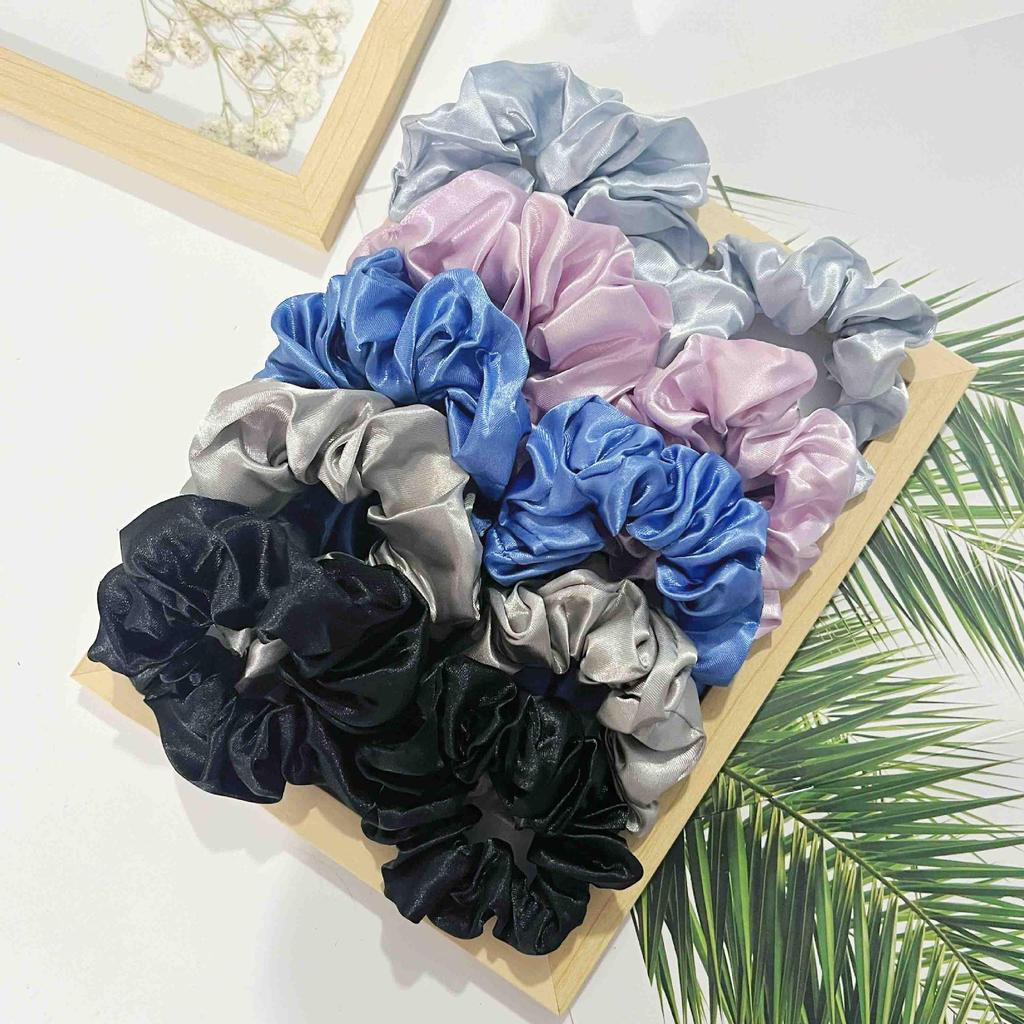 Satin Large Intestine Scrunchies Hair Ties Set - Simple Ponytail Hair Accessories