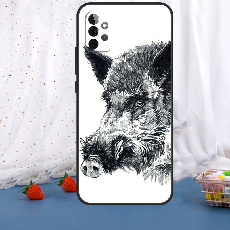 Cute Wild Boar Funny Cartoon For Samsung Galaxy A55 A35 A05 A52 A32 A22 A54 A14 A16 A26 A36 A56 A06 A15 A53 A33 A13 Case