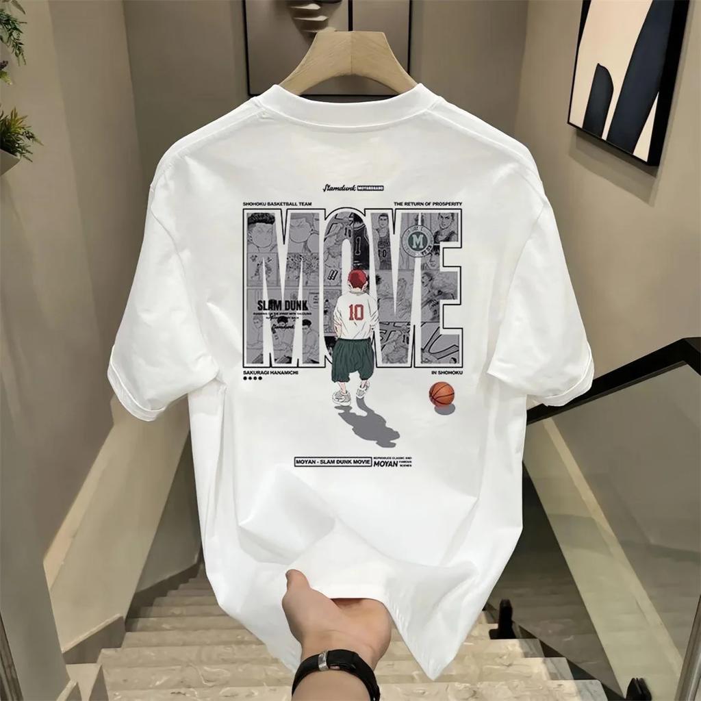 Short Sleeved T-shirt for Men's Summer Thin Round Neck Pure Cotton Graphic T Shirts  Jojo Bizarre Adventure  Harajuku