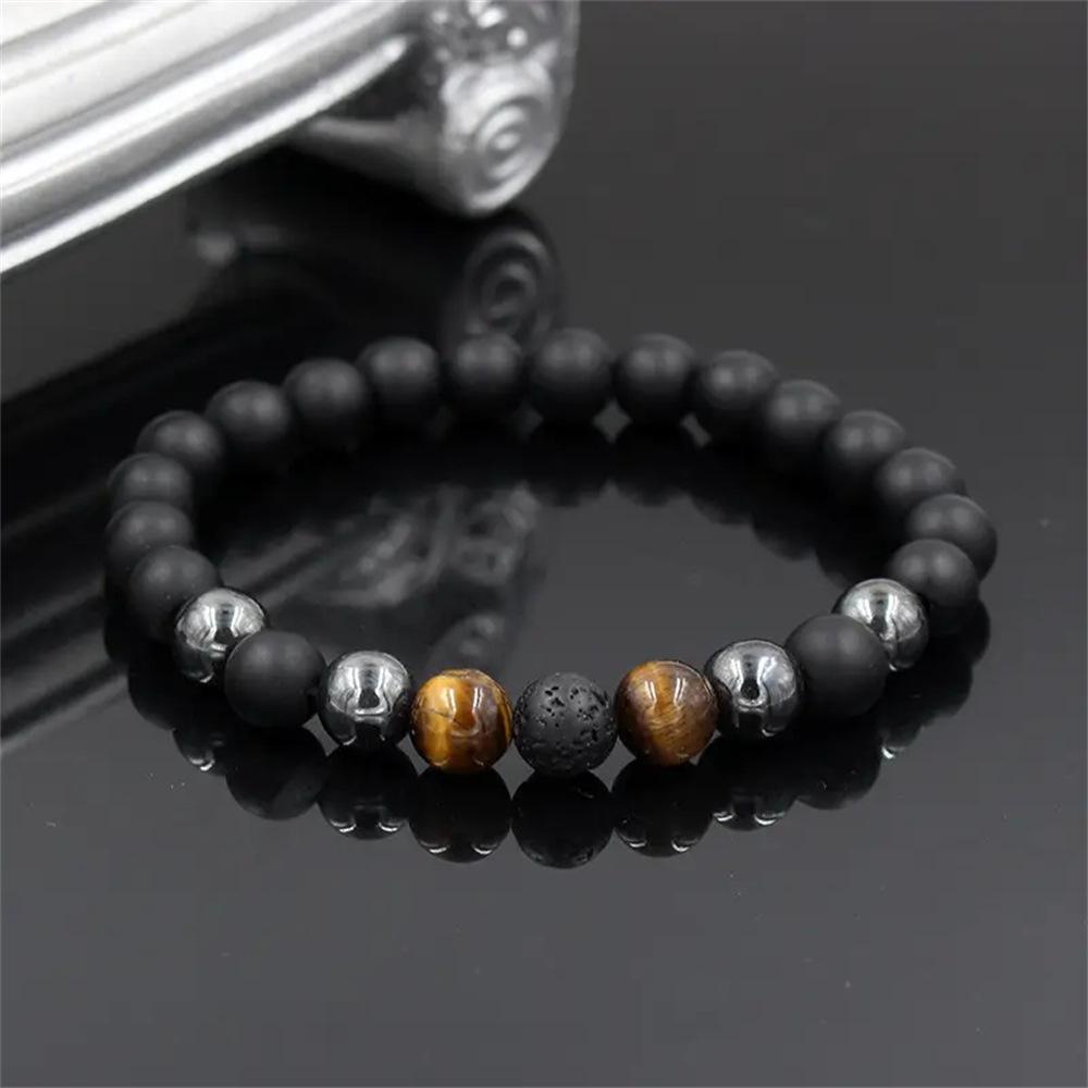 JYL TS Bracelet Women s  Cluster Design Sparkling Boosts Radiance And Luck Frosted Yellow Tiger Black Gallstone KT0167 бледно-бирюзовый