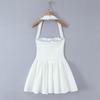 European & American Style Women's Embroidered Halter Bodycon Mini Dress