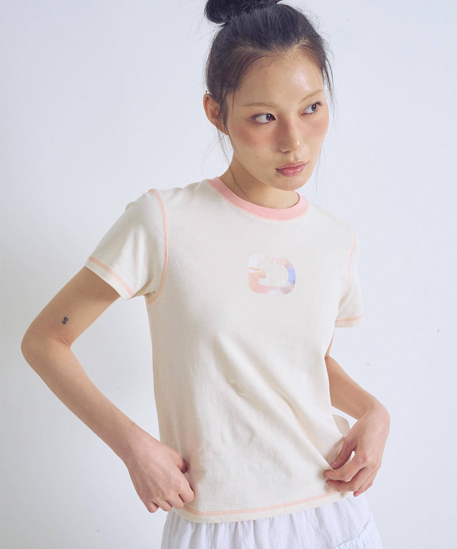 Episode Untitled Stitch Crop Tee Beige Yellow Beige/Yellow Beige