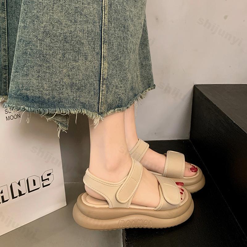 Fashion Thick Soled Roman Style Casual Sandals for Women 2025 New Summer Soft Soled Comfortable Versatile Shoes Open Toes Beach Sandals