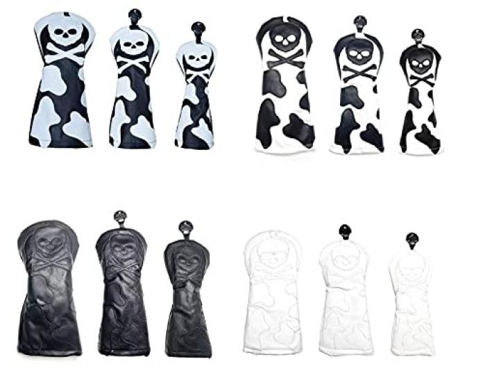 

Waterproof Golf Headcover for Fairway and UTs Skeleton with Conversion Dagger Drivers, Woods, Woods, Utilities, (Black, Design) (Black)