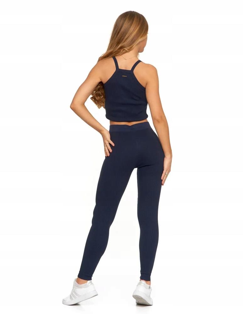 Women's Cotton Leggings with Wide Elastic Waistband Fit Elastic MORAJ S NAVY
