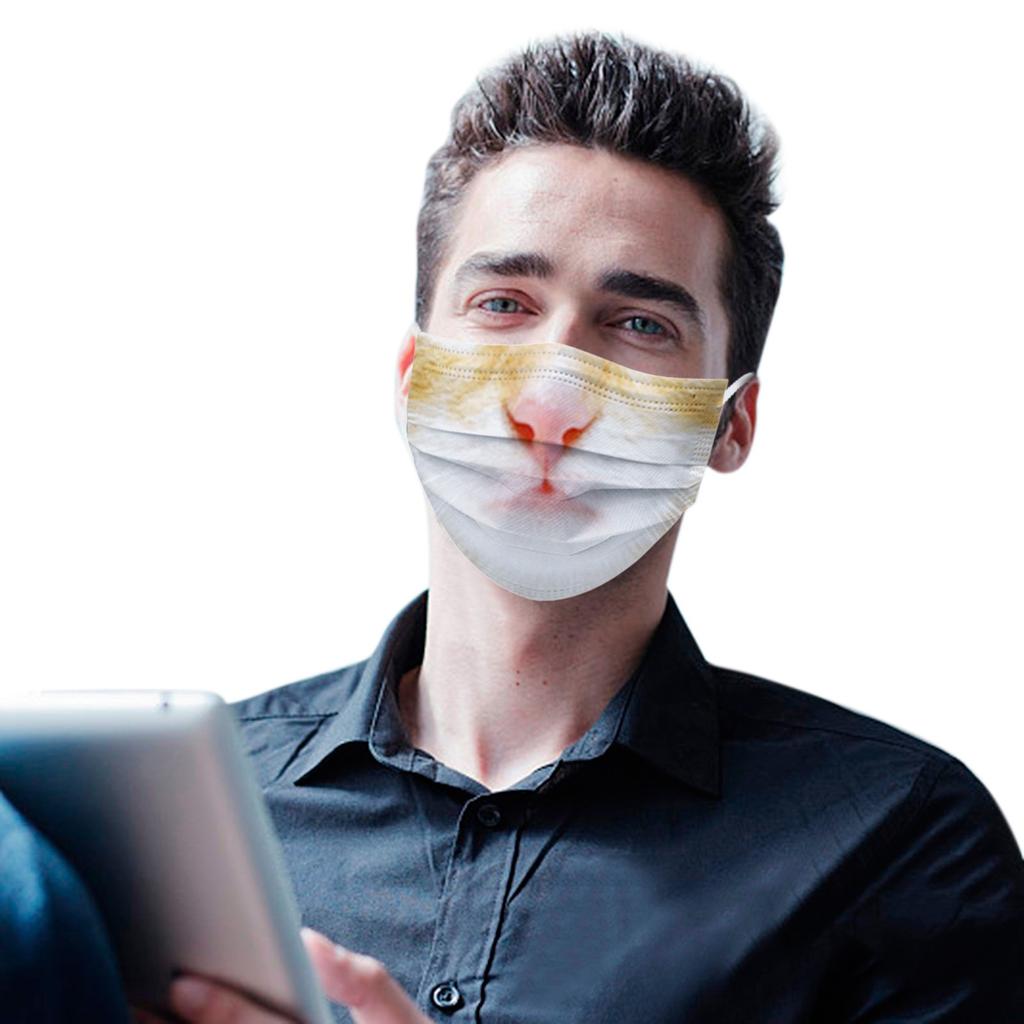 Adult Funny Animals Printing Three Layer Protective Breathable Mask
