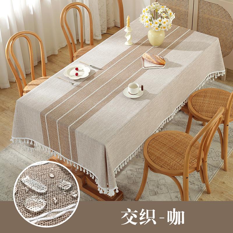 Popular Thickened Cotton and Linen Table Mats, Household Rectangular Tea Table Towels, Tablecloths, Waterproof and Oil-proof