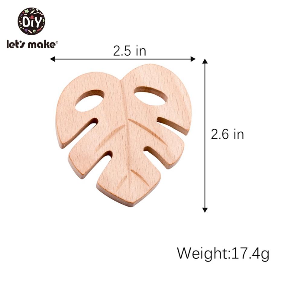 Let's Make Wooden Teether 20pc Natural Wooden Animal Hedgehog Porcupine Teething Rattle Montessori Inspired Nursing Pendant