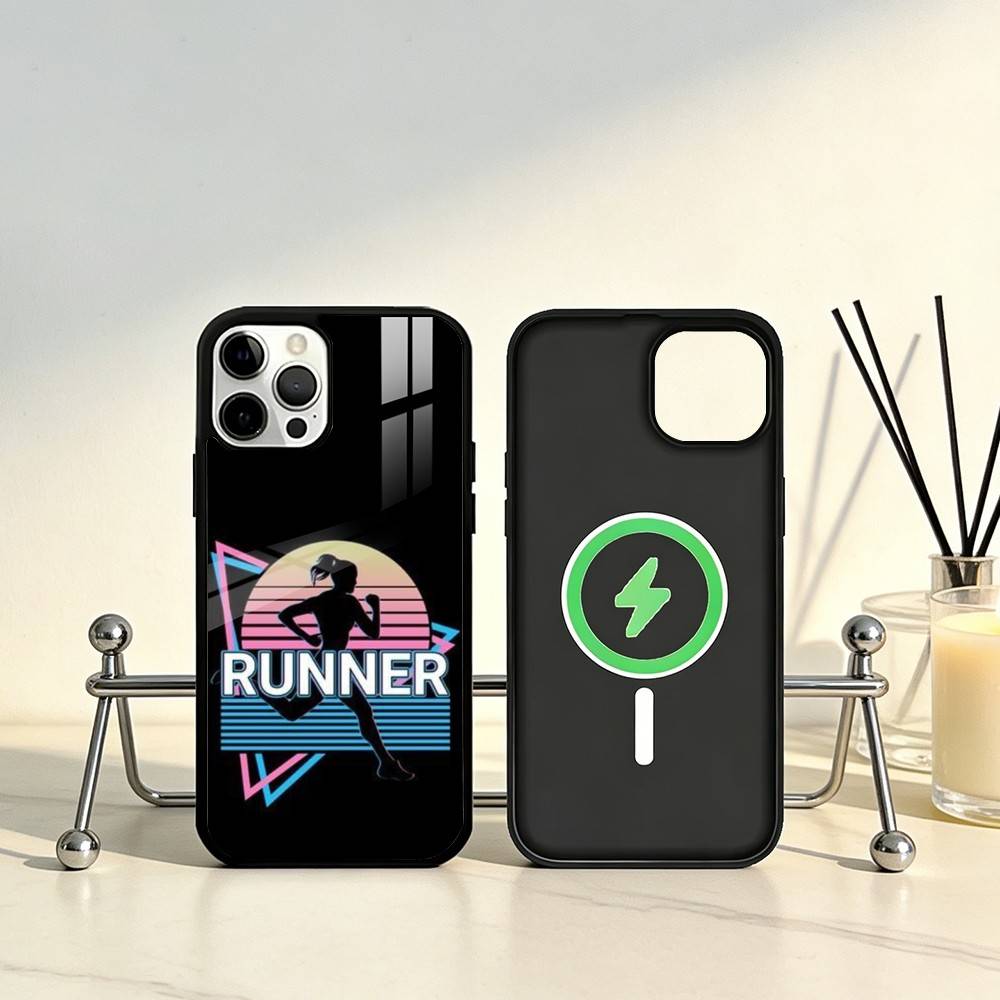 I Love Running Phone Case For iPhone17,16,15,14,13,12,11 Plus,Pro Max Magnetic For Magsafe Wireless Charging