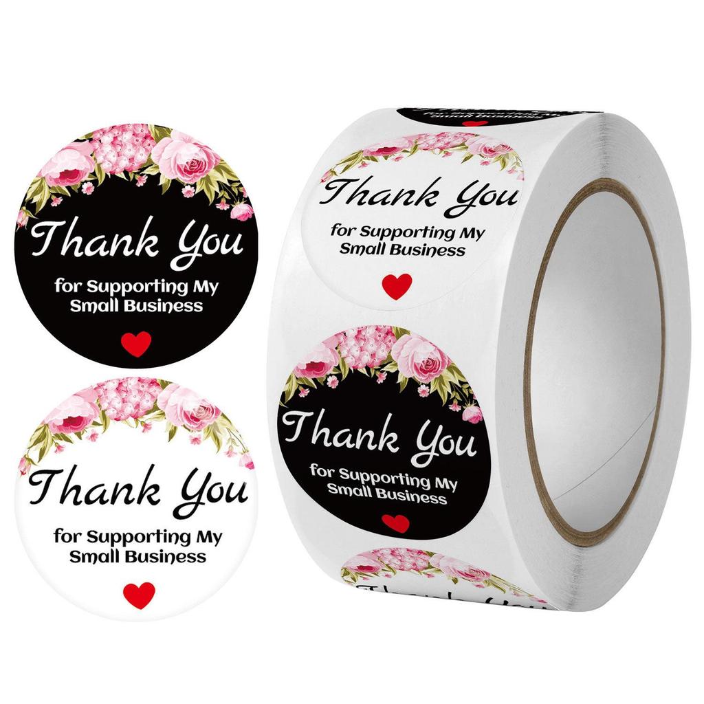 500 Self-Adhesive Thank You, Dessert, Cake, & Baking Stickers - Cartoon & Floral Styles for Children & Wedding Rewards