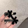 2Pcs Red Black Velvet Bow Rhinestone Hair Clip Women New Year Atmosphere Retro Duckbill Clip Fashion Hair Accessories Gift