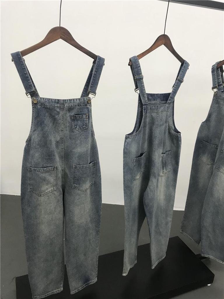 Women's Soft, Cute, Loose-Fit Summer Overalls - Youthful Student Jeans
